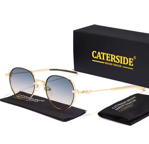 Lunettes de Soleil Verre Noir Dégradé – Monture Dorée | UV400