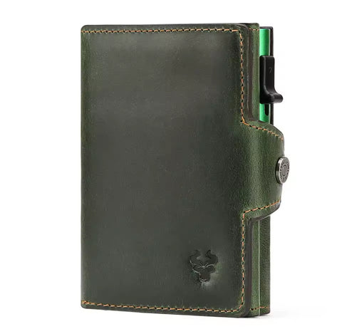 Porte cartes Cuir RFID Green