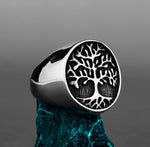 Bague en Acier Inoxydable Arbre de la vie